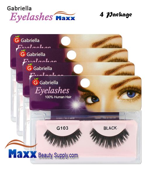 4 Package - Gabriella Eyelashes Strip 100% Human Hair - G103